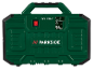 Green compressor with on/off switch and 94 dB noise level indicator