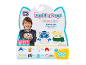 Toy packaging featuring a smiling child and various collectible mini plush toys.