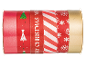 Christmas ribbons with Santa, Christmas tree, stripe, and snowflake patterns.
