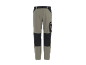 Men's two-tone work trousers in beige and black with side pockets.
