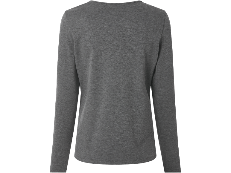 Back view of a plain grey long-sleeved top.