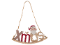 Wooden Christmas decoration with «Xmas» lettering and Santa Claus.