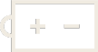 Socket icon with plus and minus signs.
