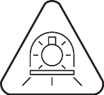 Warning sign with a flashing light.