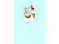 Christmas card featuring a cute llama and the text 'FALA LALA LLAMA'.