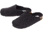 Pair of dark grey felt slippers with cork and rubber soles.