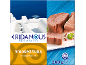 Smoked tuna in soybean oil, 160g, with a Greek-style background.