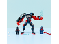 Building block set with a large robot and two superhero figures.