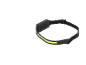 Black headlamp with a yellow LED strip.