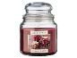 Winter berries scented candle in a glass jar with a lid.