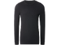 Black long-sleeved t-shirt with a round neck.