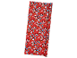 Red wrapping paper with Mickey and Minnie Mouse in Christmas hats, snowmen, and the word 'YAY'.