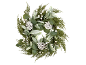 Christmas wreath with pine cones, berries, and green leaves