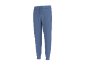 Blue joggers with a drawstring waist and a subtle logo.