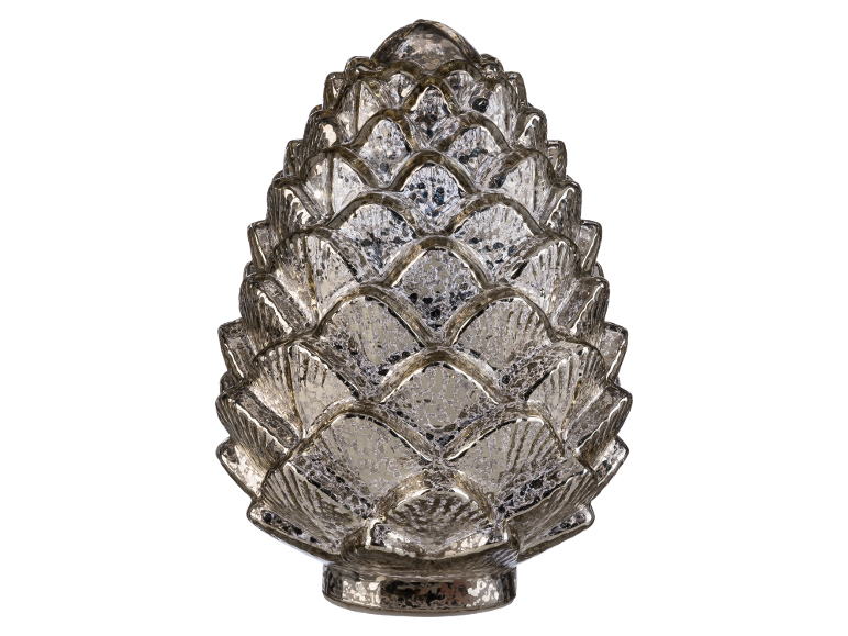 Pinecone-shaped mercury glass lamp shade
