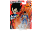 Vegeta action figure in packaging, with safety warnings and logos.