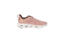 Women's pink sports shoes with gold details and a white sole.