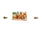 Illuminated gingerbread house with Christmas decorations