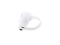 White silicone bicycle light with a bright LED, ideal for night visibility.