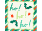 Christmas illustration with the text ho! ho! ho! and festive motifs.
