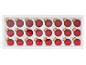 A box of 24 red Christmas baubles, 12 glossy and 12 glittery.