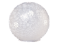 White decorative light globe with a frost crystal pattern and snowflakes.
