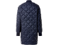 Women's navy quilted jacket, back view.