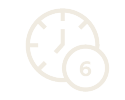 Clock icon with the number 6.