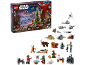 Christmas advent calendar with space-themed toys and figurines.