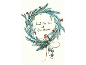 Christmas card with a wreath, robin and the text Just For You at Christmas.