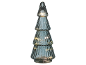 Light-up glass Christmas tree decoration with warm LED lights
