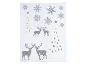 Christmas glitter stickers with snowflakes, deer, and trees.