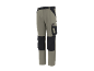Men's khaki work trousers with black inserts and pockets.