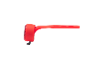 Red silicone bicycle light, side view.
