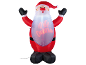 Inflatable Santa Claus with 'HO HO! CHRISTMAS' text on his belly.
