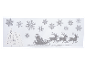 Glitter Christmas stickers: snowflakes, Santa in sleigh with reindeer, and trees.
