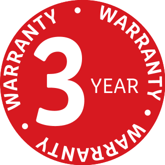 3 year warranty seal.