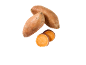 Two whole sweet potatoes and two sliced sweet potato pieces on a black background.
