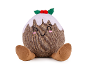 Cute plush toy in the shape of a Christmas pudding.