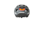Gray bicycle helmet with a red rear light and reflective elements.