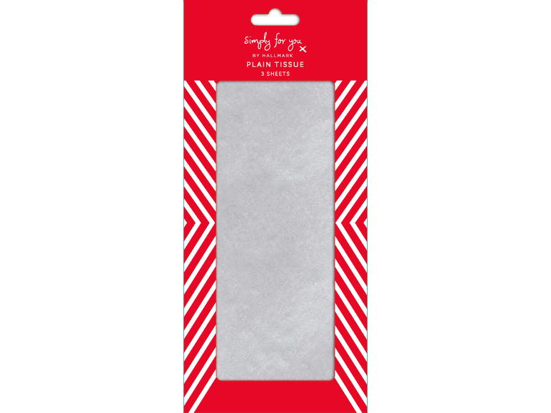 Silver tissue paper, pack of 3 sheets.