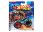 Toy monster truck in packaging, with the texts “HW Demo Derby” and “Monster Trucks”.