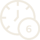 Clock with the number 6 in a circle.