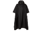 Black rain poncho with a hood