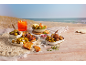 Chef Select olives and appetizers at a beach picnic.