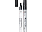 Two paint markers, one with the cap open, with text 