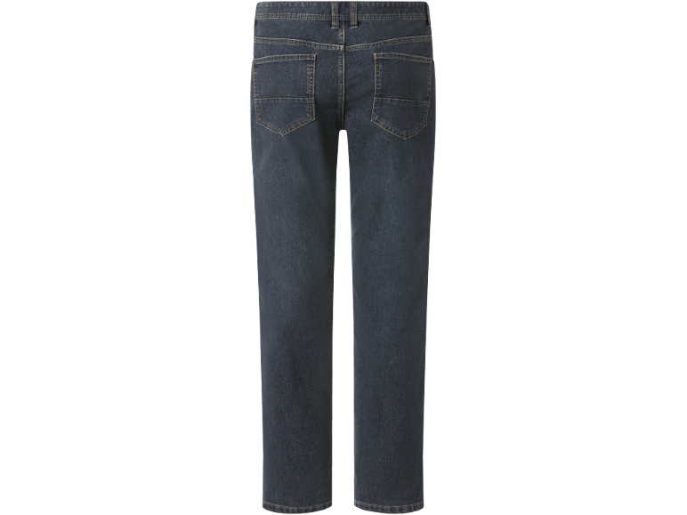 Dark blue men's jeans, back view.