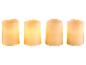 Four LED candles in various sizes with warm, flickering light.