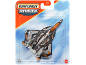 Toy jet fighter in blister packaging, with the text “Sky Busters”.