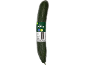 Organic cucumber in plastic packaging.